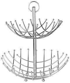Koszyk metalowy na owoce, 40 cm, 2-poziomowy