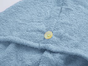 Szybkoschnący turban do włosów frotte jasnoniebieski, 100% bawełna