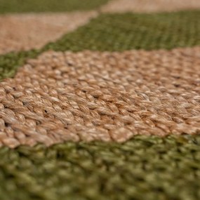 Zielono-naturalny chodnik z mieszanki juty tkany ręcznie 80x230 cm Effie Diamond – Flair Rugs