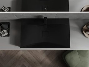 Mexen Poli umywalka nablatowa z konglomeratu 1/O 80 x 48 cm, czarna - 23028071
