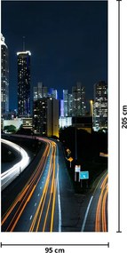 Fototapeta na drzwi - Nocna metropolia (95x205cm)