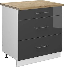 Szafka dolna do kuchni antracyt wysoki połysk 80x60x82 fame-line