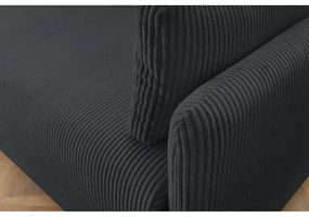 Ciemnoszara sztruksowa rozkładana sofa 211 cm Marcel – Bobochic Paris