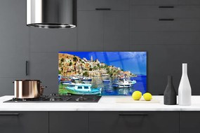 Panel Szklany do Kuchni Przystań w Portowym Mieście