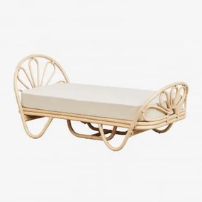 Łóżko Z Rattanu Z Materacem Dahlia Kids Miel & 70 X 135 Cm - Sklum