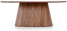 Ława do salonu owalna, orzech MDF 120/60/46 cm GISELA