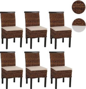 Krzesło do jadalni Acireale (zestaw 6 sztuk),  ciemny, z poduszką