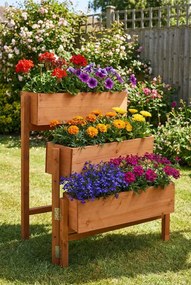 Składana potrójna donica ogrodowa olcha N1-L92