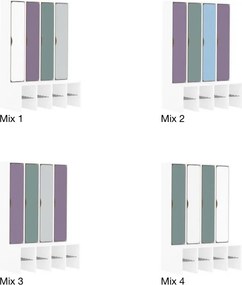 Szafka przedszkolna do szatni 4-osobowa z drzwiczkami pełnymi Blox Colours Mix, index SZT-4R-A-D-A