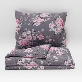 Kvalitex Pościel bawełniana Provence Beatrice szary, 140 x 200 cm, 70 x 90 cm, 140 x 200 cm, 70 x 90 cm