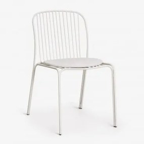 Krzesło Ogrodowe Z Stali Anerina Gardenia Biel & Szarość Lodu - Sklum