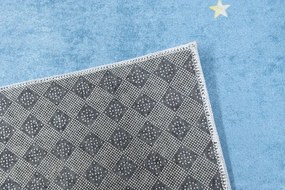 Niebieski dywan dziecięcy z kosmonautą na deskorolce D2-G98