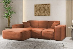 Narożnik w kształcie L SIENA, tkanina Poso, Miedziany, Lewy