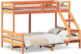 Łóżko piętrowe z litego drewna 80x200/140x200 cm bez materaca - Bezpieczny i kompaktowy design