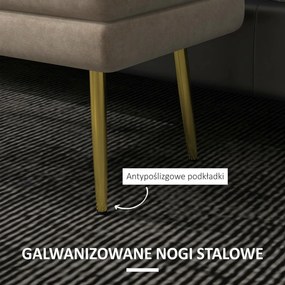 HOMCOM Ławka tapicerowana z pojemnikiem skrzynia do przedpokoju puf beżowa 79,5x37,5x43 cm stalowe nogi siedzisko ze schowkiem | Aosom PL