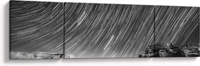 Czarno - biały obraz gwiaździstego nieba (170x50 cm)