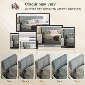 HOMCOM Zagłówek 3-stopniowo regulowany zagłówek łóżka z metalowymi nóżkami wygląd lnu do sypialni 160x10x106/116/126 cm Szary | Aosom PL