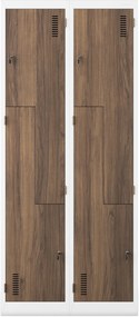 Szafa ubraniowa typu L biała / orzech: Eco Design JULIA, 800 x 1850 x 450 mm