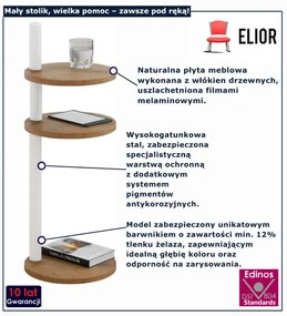 Klasyczny okrągły stolik do salonu dąb lancelot + biały S3-P36