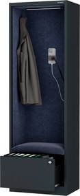 Kabina akustyczna z siedziskiem Sally MentalBox, 60 x 40 x 185 cm, antracyt/granatowy