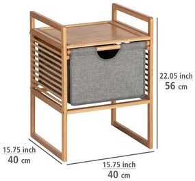 Szaro-naturalna bambusowa niska szafka łazienkowa 40x56 cm Bahari – Wenko