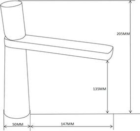 Mexen Nox bateria umywalkowa, czarna - 744200-70