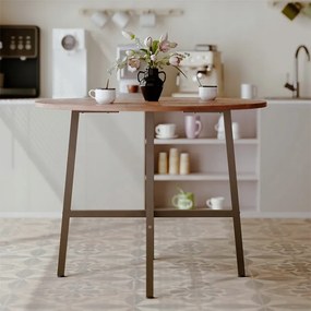 Stolik kawowy ława industrialny okrągły do salonu retro brąz loft vintage