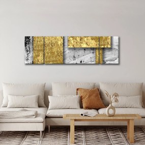Obraz - Złote kwadraty N⁰3 (170x50 cm)