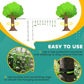 AIYAPLAY Zestaw do wspinaczki na linie dla dzieci, różnorodne akcesoria do wspinaczki i zjazdów, torba na sprzęt, Zielony