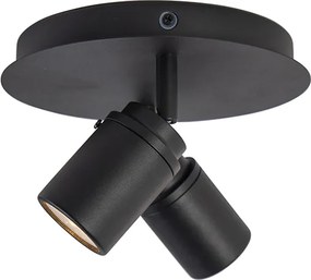 Nowoczesny reflektor łazienkowy czarny 2-światła IP44 - Ducha