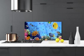 Szkło do Kuchni na Ścianę Podwodny Świat Rafy Koralowej