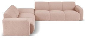 Różowy narożnik z materiału bouclé (lewostronny) Molino – Micadoni Home