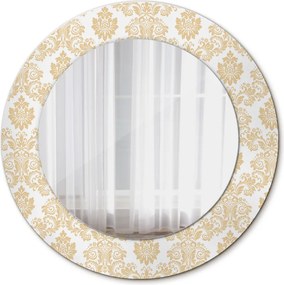 Lustro dekoracyjne okrągłe Barokowy damask