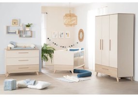 Beżowe łóżeczko z regulowaną wysokością 70x140 cm Sidney – Roba
