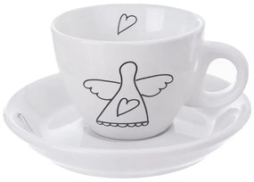Czarno-białe ceramiczne filiżanki zestaw 2 szt. 90 ml – Orion