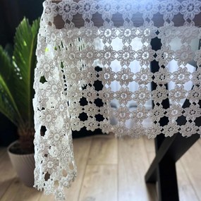 Obrus gipiurowy na metry Kwiatek biały - szer. 150 cm