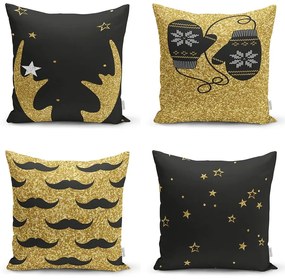 Zestaw 4 szenilowych poszewek na poduszki Minimalist Cushion Covers Winter, 42x42 cm