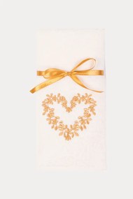 Ręczniki kuchenne HEART, 2 szt Kremowy / Mustard Zestaw (2szt., 40x60 cm)
