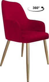 Krzesło WESTA tkanina Welur noga metalowa elegancki styl loftowy : Kolor nogi - Złota stożek, Kolor tkaniny - VELVET - MG31, Typ siedziska - Siedzisko obrotowe 360°