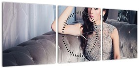 Obraz - Glamour (z zegarem) (90x30 cm)
