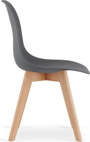 Ciemnoszare krzesło KITO z bukowymi nogami