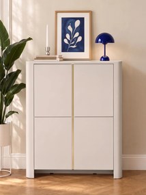 Komoda wysoka Sorrenti 103 cm - kaszmir / złoty