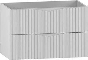 Biała Szafka pod Umywalkę 80cm 2 Szuflady Ryflowane Fronty Cleo