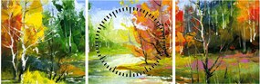 Obraz - Obraz krajobrazu (z zegarem) (90x30 cm)