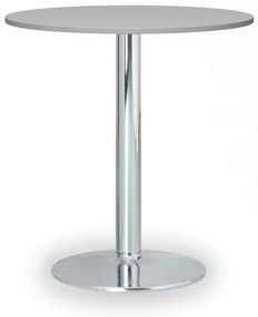 Stolik konferencyjny FILIP II, średnica 80 cm, chromowana podstawa, szara
