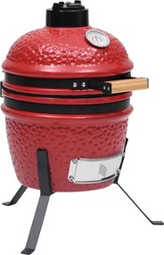Czerwony ceramiczny grill z pokrywą D0-G13
