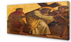 Zdjęcie na płótnie Jezus na Krzyżu i Ludzie