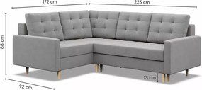 Narożnik Victoria 2 z otomaną – funkcja spania, 2 pojemniki na pościel, nowoczesny design, tkanina Lux