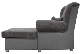 Szarobrązowy sztruksowy szezlong Lord – Ropez