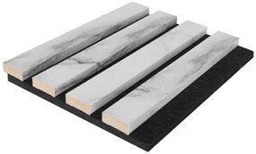 Panel ścienny akustyczny - Drewniane wykończenie - Efekt białego marmuru - Opakowanie 3,12 m² - Zestaw 2 sztuk - PENCIA